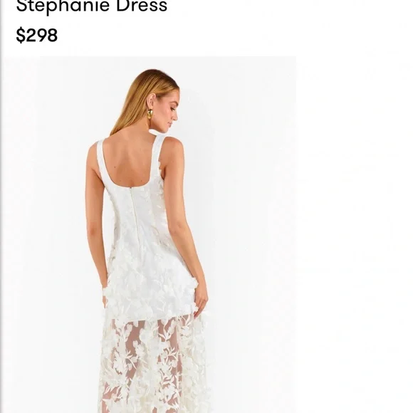 3d Floral White Dress - Picture 3 of 3